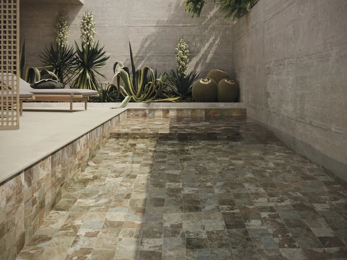 Gres Cifre SINAI efekt wzór - aranzacja w eleganckiej lazience