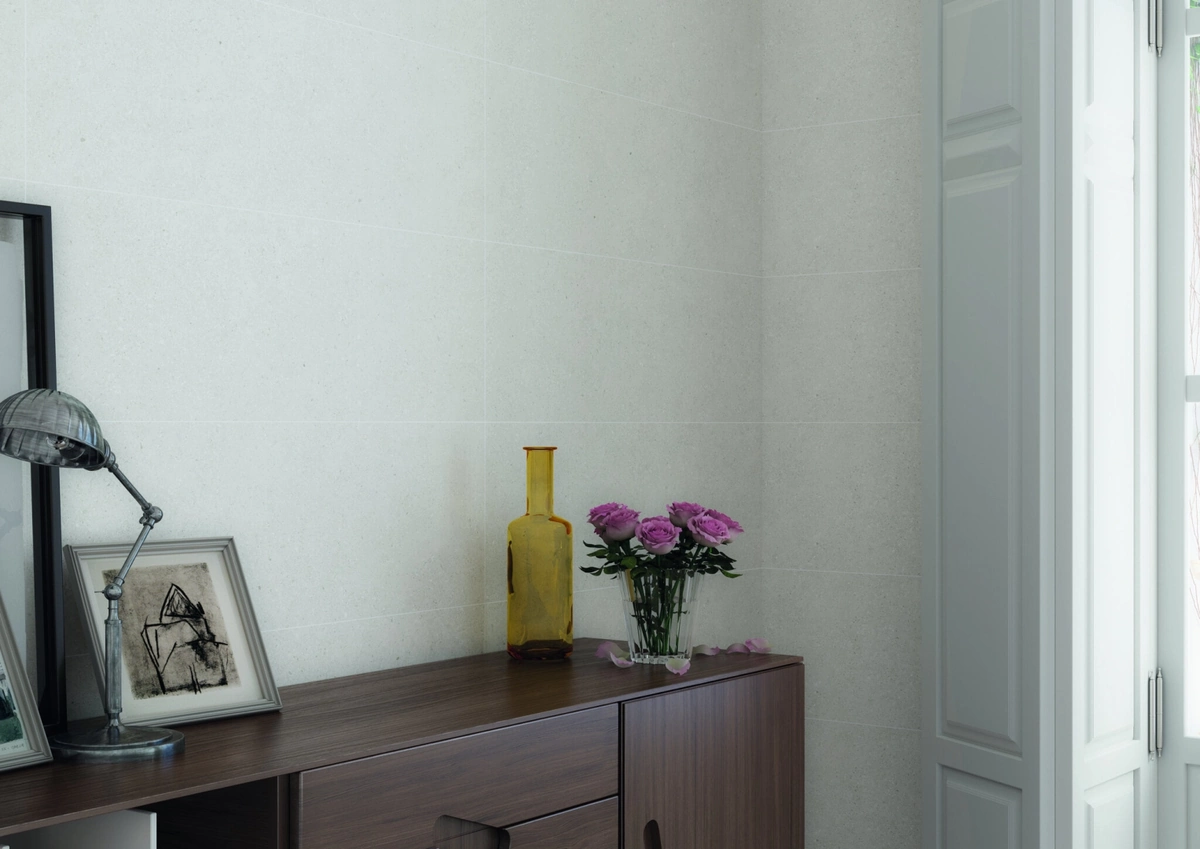 Gres Cifre GRANITE efekt kamień - aranzacja w przestronnym holu
