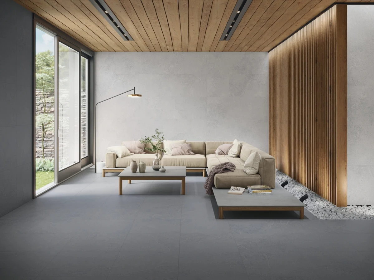 Gres Cifre NORWICH efekt beton - aranzacja w eleganckiej lazience