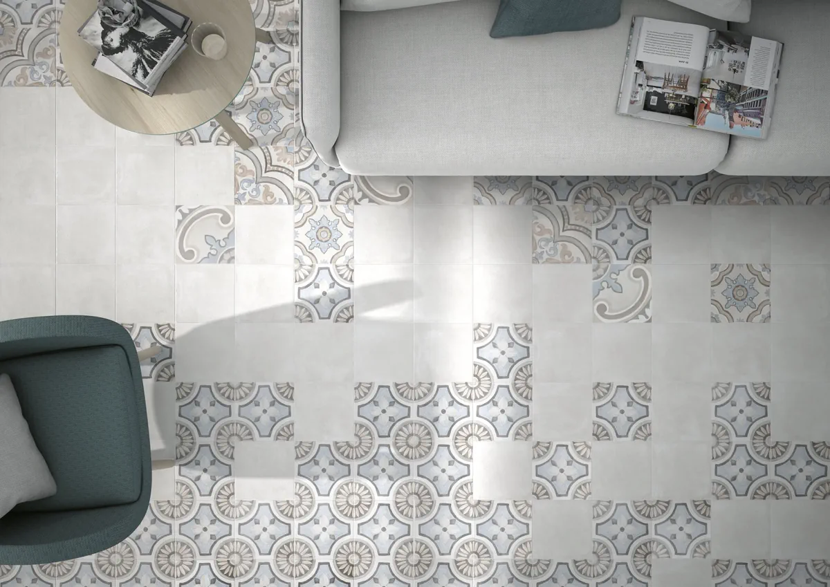 Gres Cifre ADOBE efekt beton - aranzacja w eleganckiej lazience