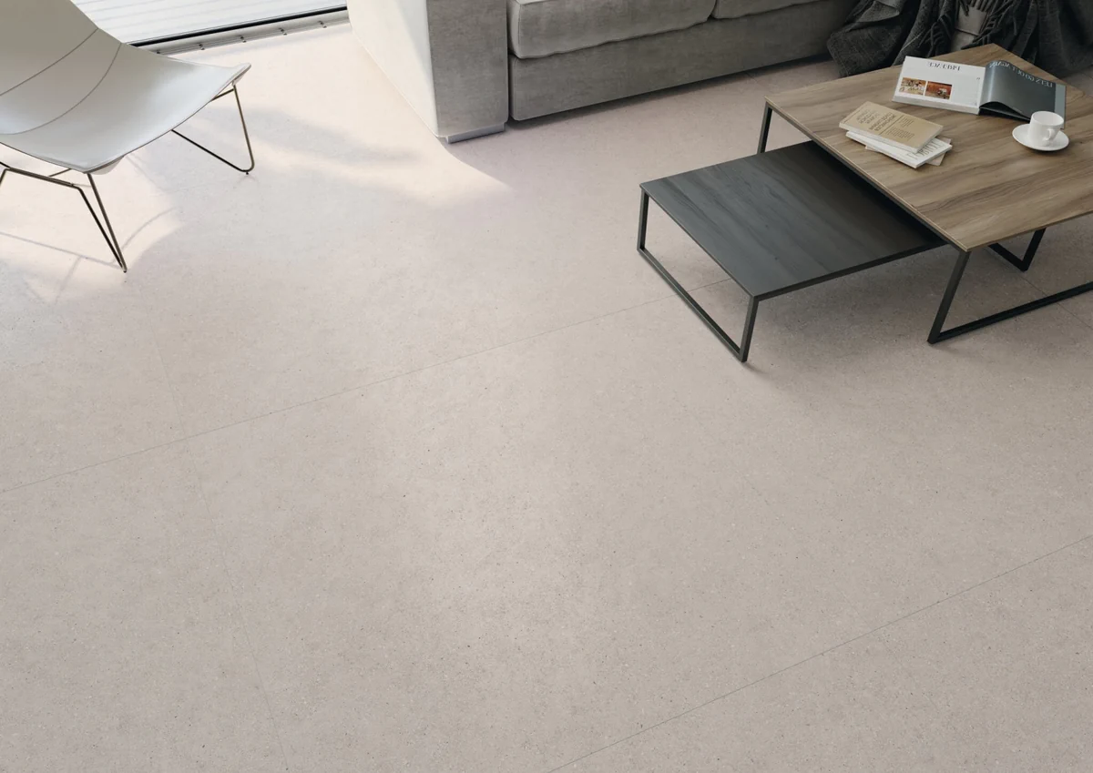 Gres Cifre GRANITE efekt kamień - aranzacja w nowoczesnym salonie