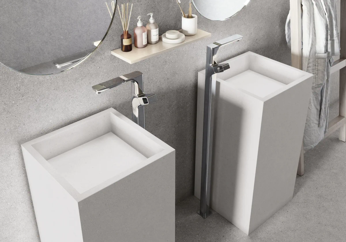 Gres Cifre GRANITE efekt kamień - aranzacja w minimalistycznym wnetrzu