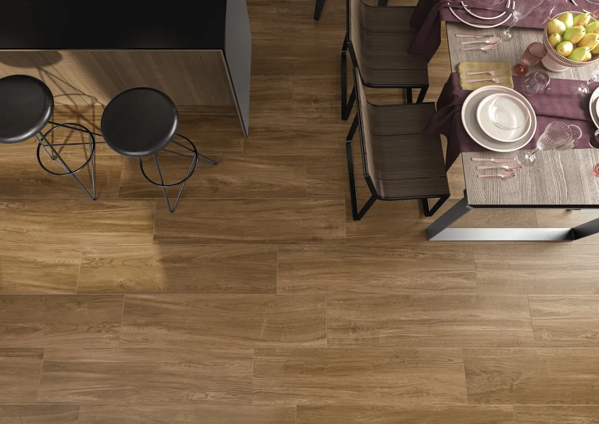 Gres Cifre BRIGHTON efekt drewno - aranzacja w eleganckiej lazience