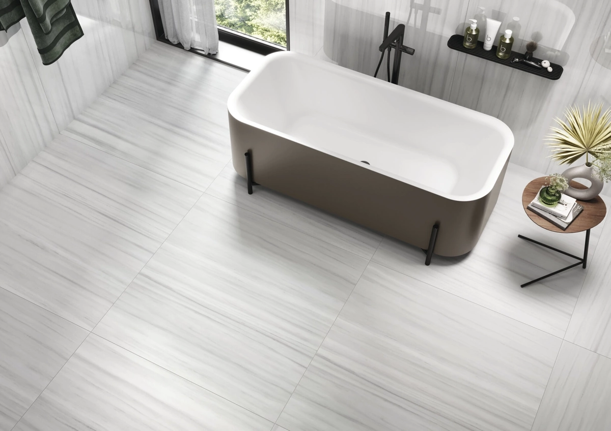 Gres Cifre DOLOMITE efekt marmur - aranzacja w eleganckiej lazience