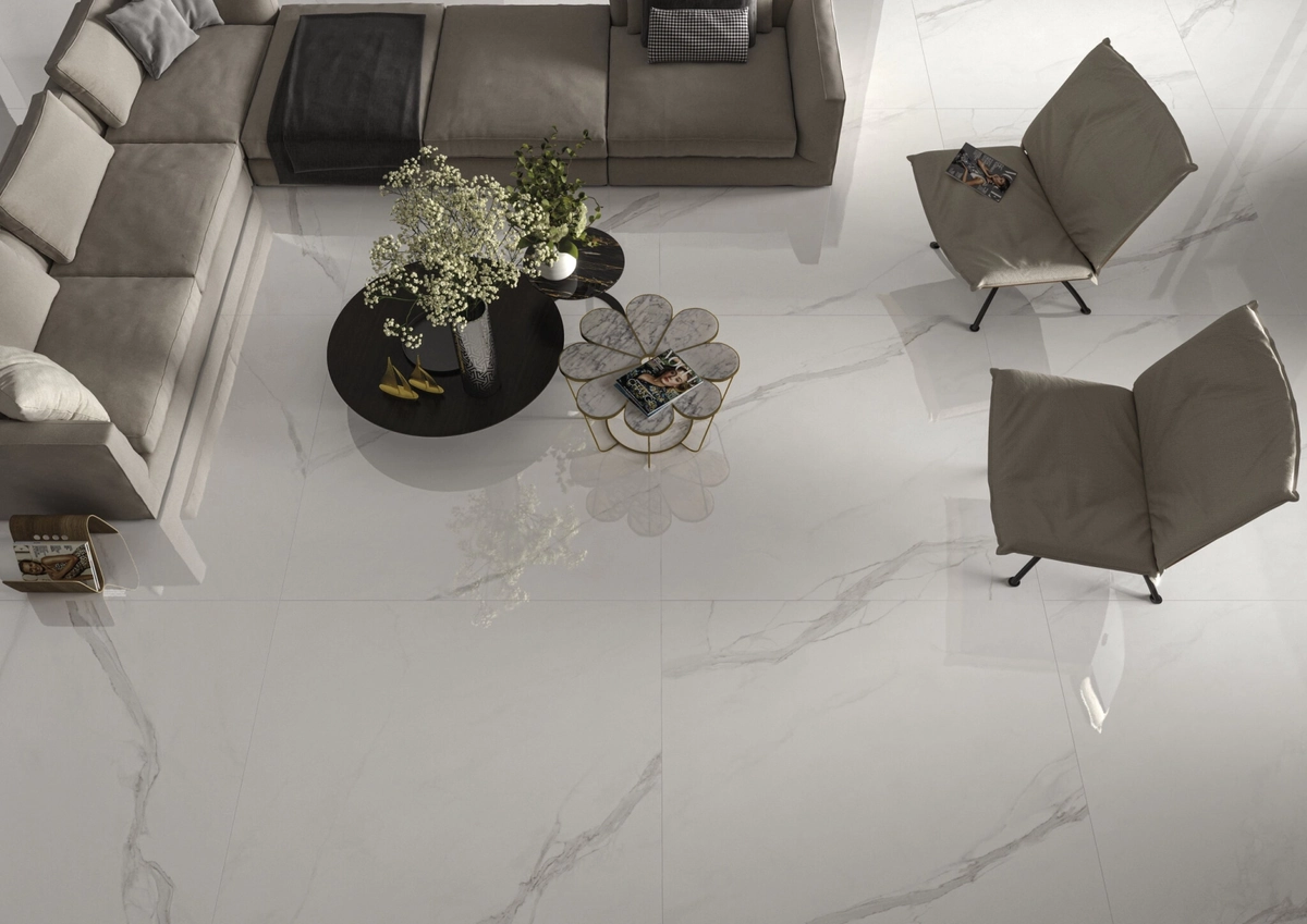 Gres Cifre ATREO efekt marmur - aranzacja w eleganckiej lazience