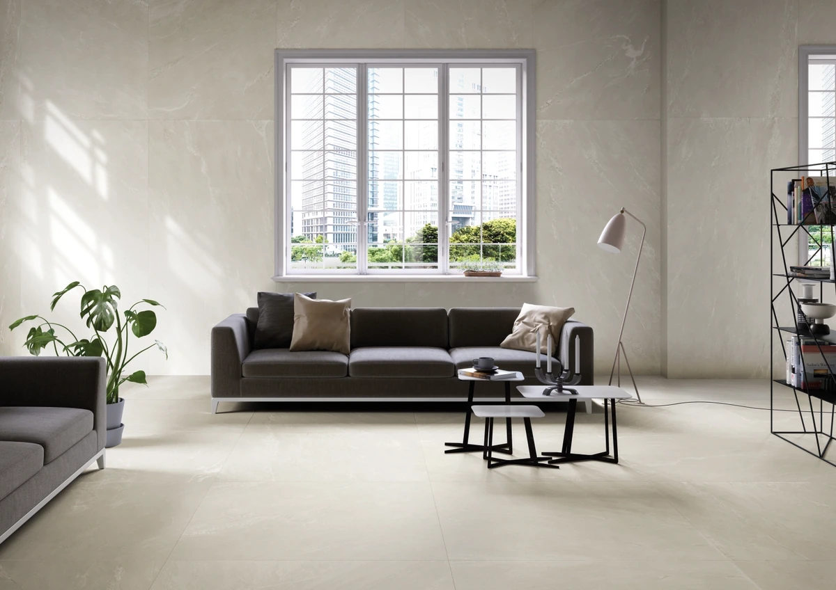 Gres Coem WIDE GRES efekt drewno, kamień, marmur, beton, terrazzo - aranzacja w eleganckiej lazience