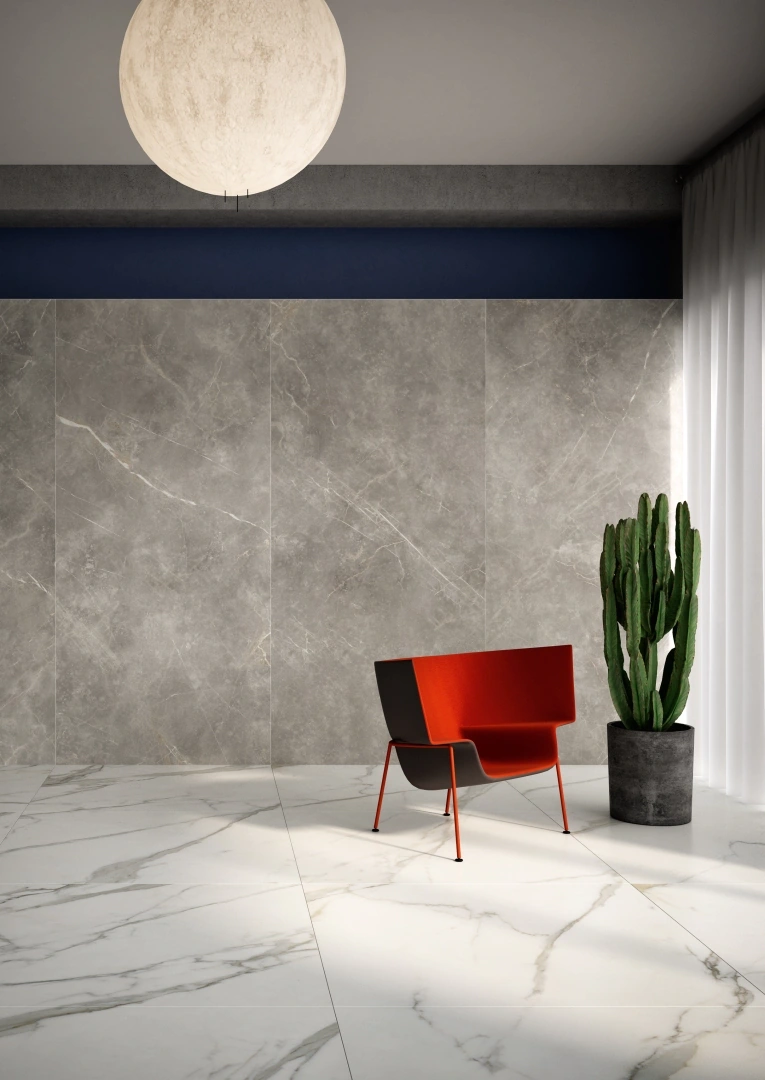 Gres Coem WIDE GRES efekt drewno, kamień, marmur, beton, terrazzo - aranzacja w eleganckiej lazience