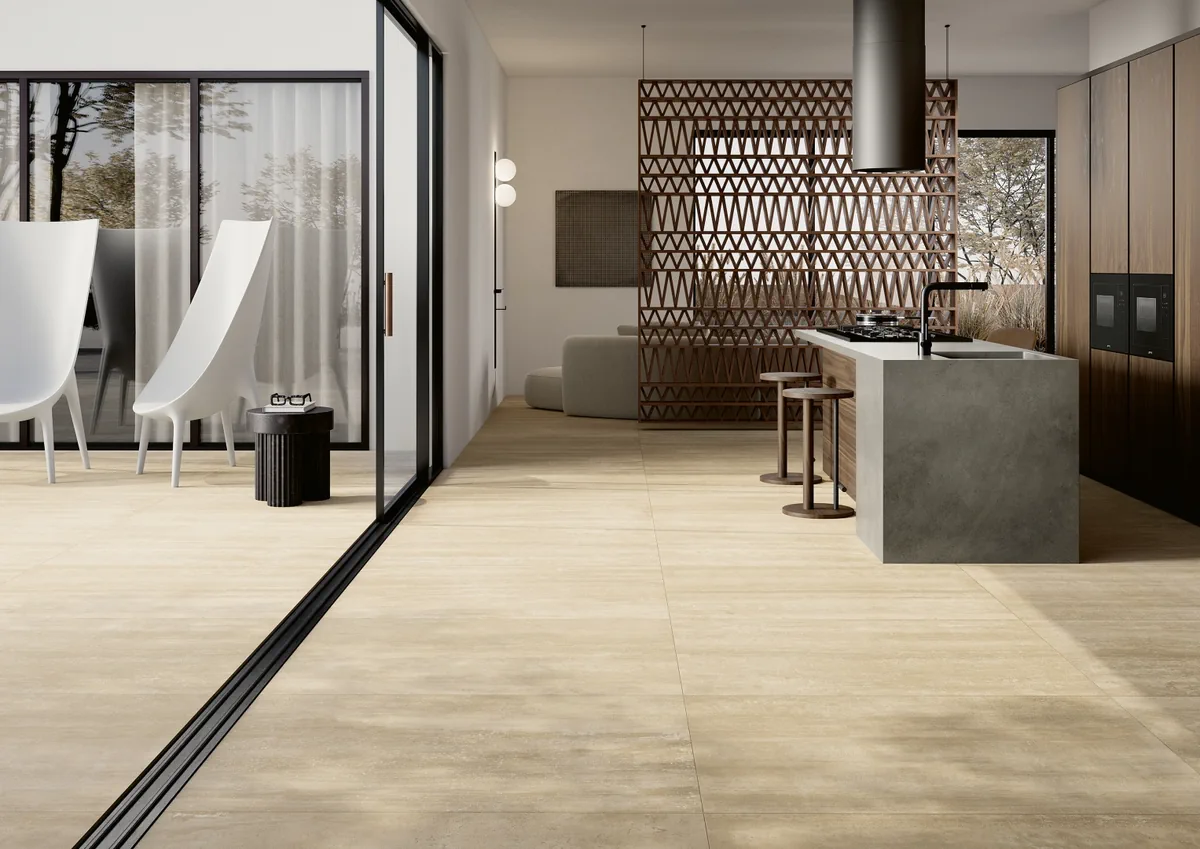 Gres Coem TOUCH STONE VEIN efekt marmur - aranzacja w elewacji domu