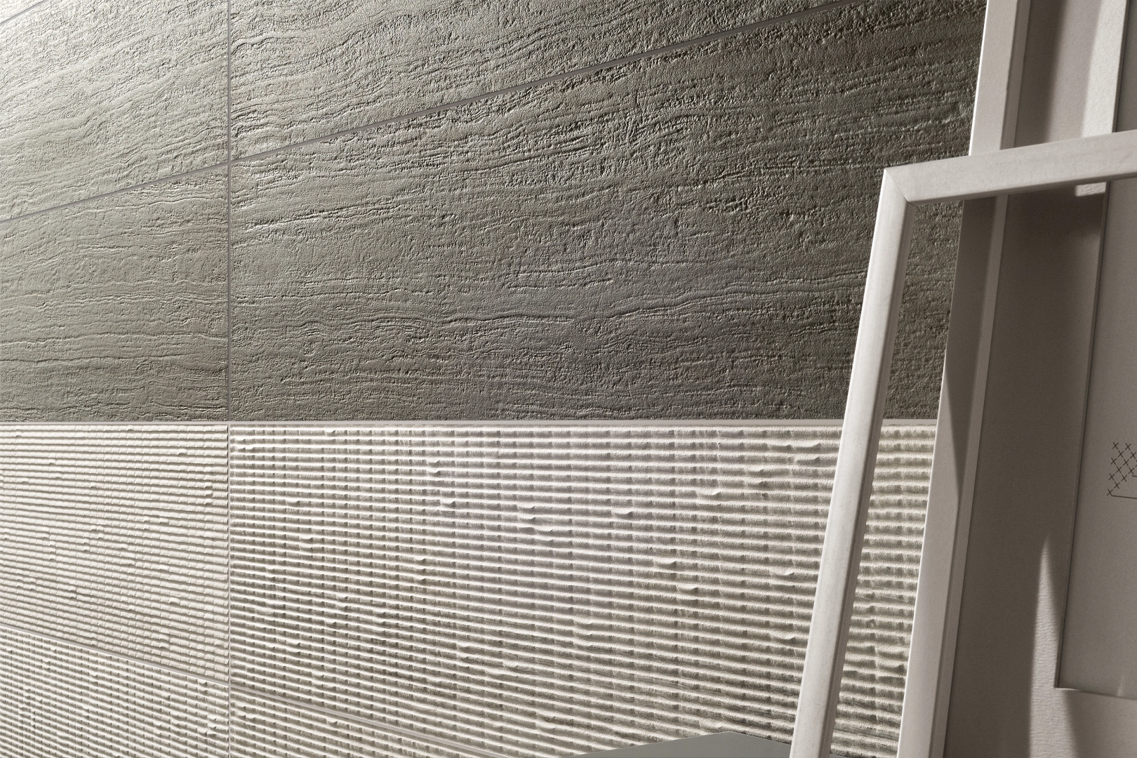 Gres Coem FLOW efekt beton, marmur - aranzacja w elewacji domu