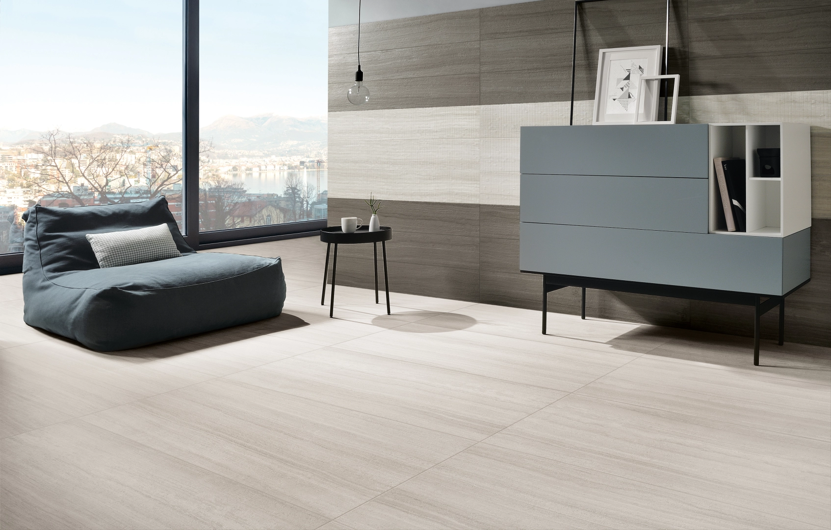 Gres Coem FLOW efekt beton, marmur - aranzacja w eleganckiej lazience