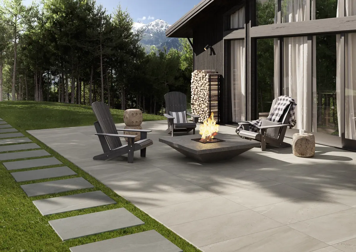 Gres Coem BRIT STONE efekt beton, kamień - aranzacja w eleganckiej lazience