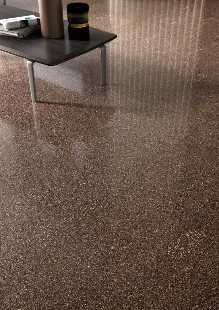 Gres Coem PORFIRICA efekt beton, kamień - aranzacja w eleganckiej lazience