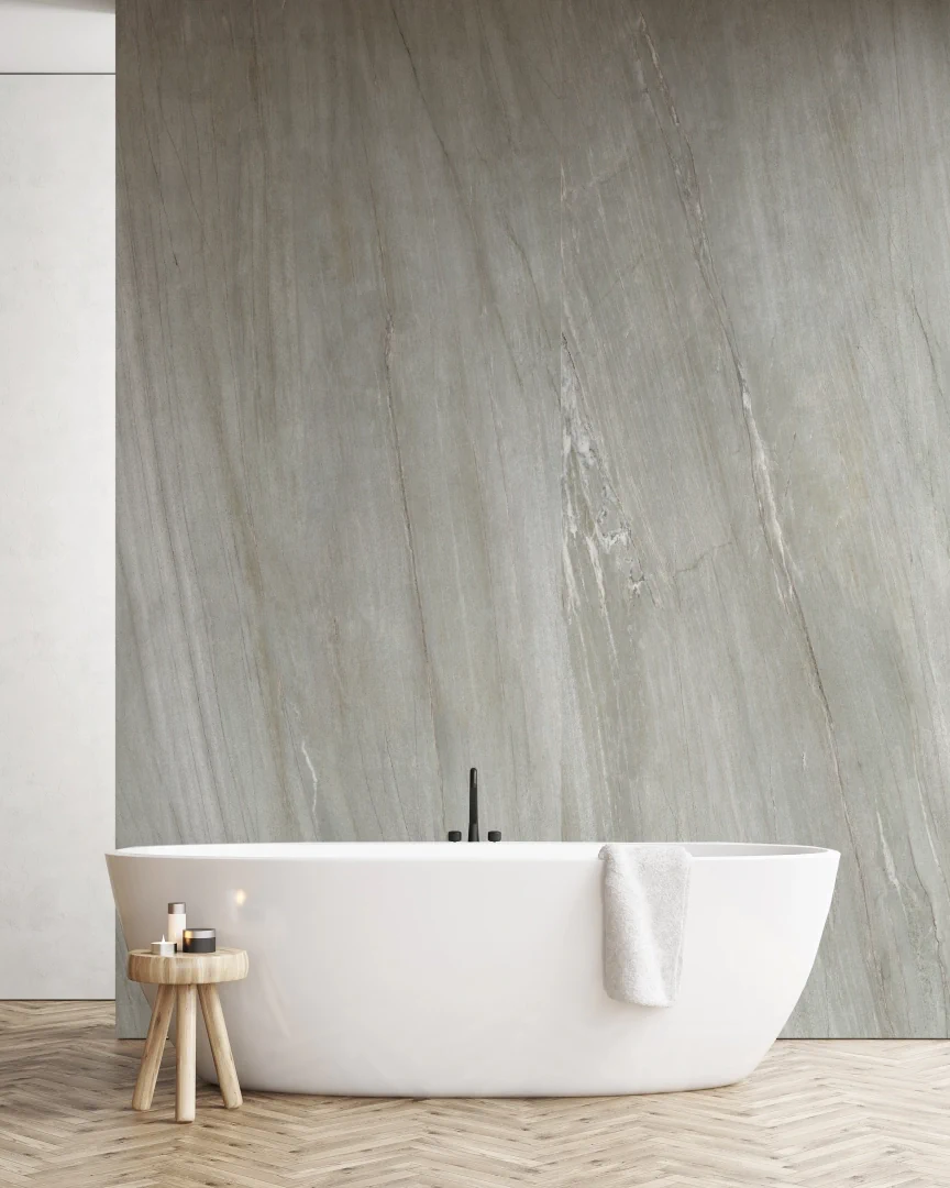 Gres Coem WIDE GRES efekt drewno, kamień, marmur, beton, terrazzo - aranzacja w elewacji domu