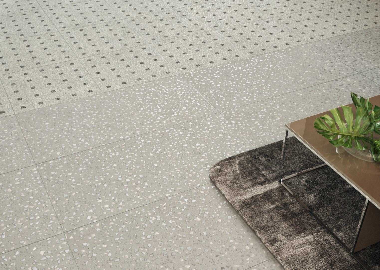 Gres Coem TERRAZZO efekt terrazzo - aranzacja w eleganckiej lazience