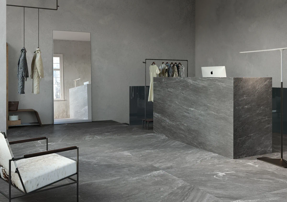 Gres Coem WIDE GRES efekt drewno, kamień, marmur, beton, terrazzo - aranzacja w elewacji domu