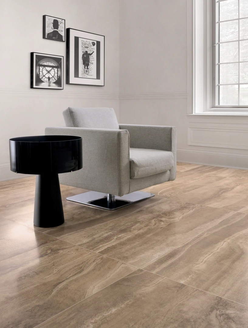 Gres Coem REVERSO efekt kamień - aranzacja w eleganckiej lazience