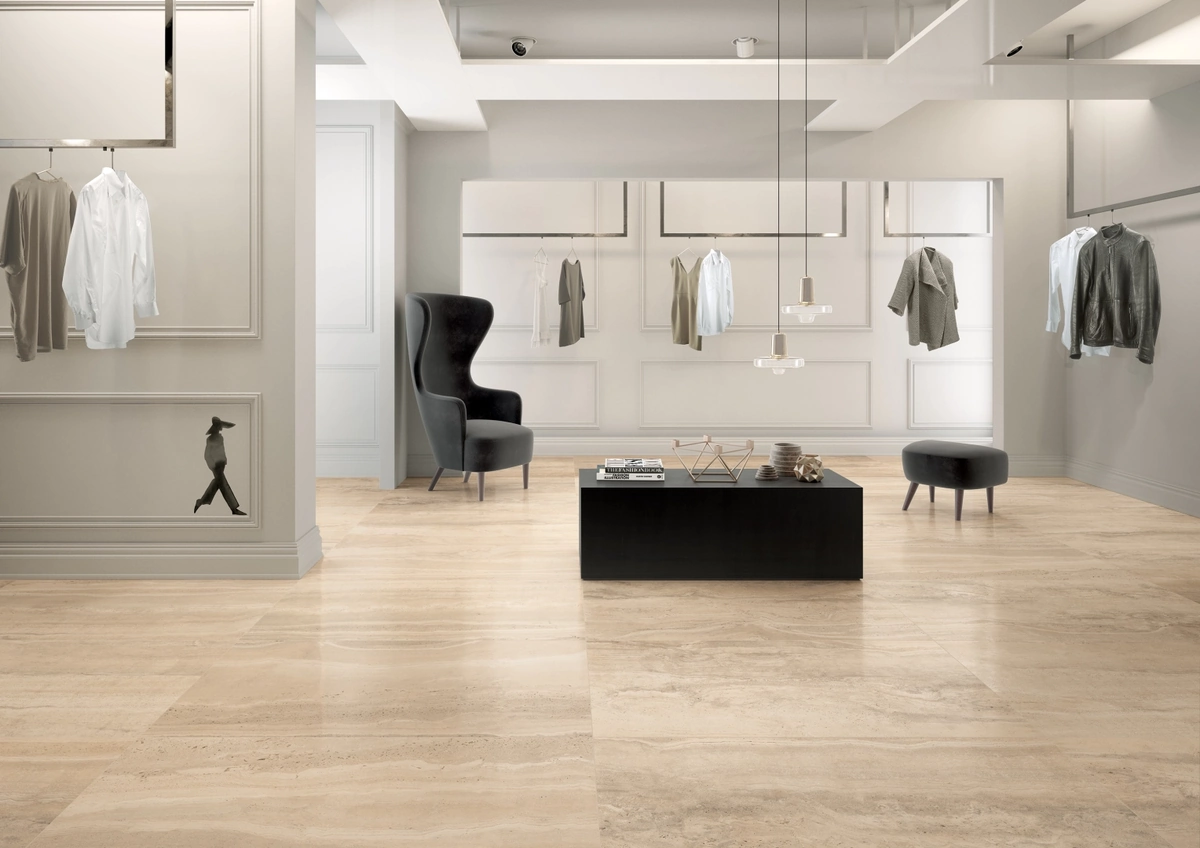 Gres Coem REVERSO efekt kamień - aranzacja w eleganckiej lazience