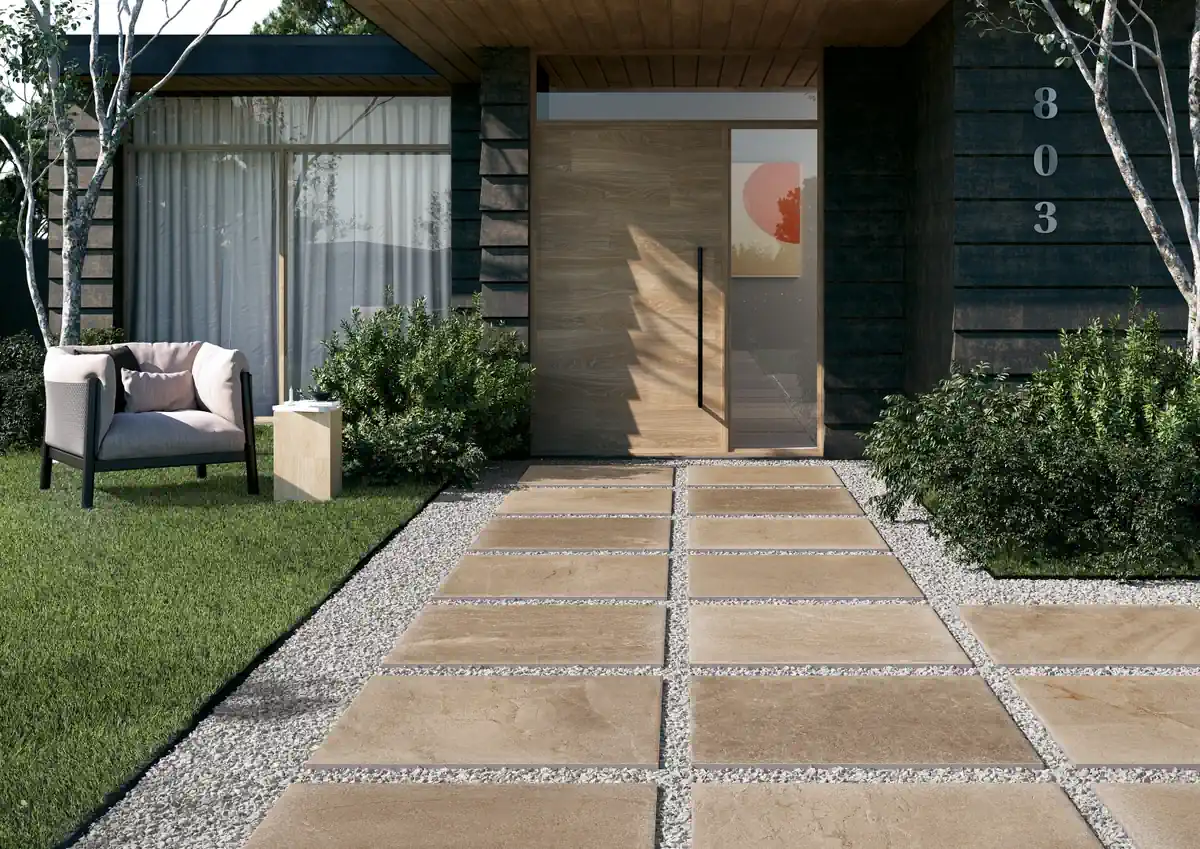 Gres Coem MASSIVE STONE efekt beton, kamień - aranzacja w elewacji domu