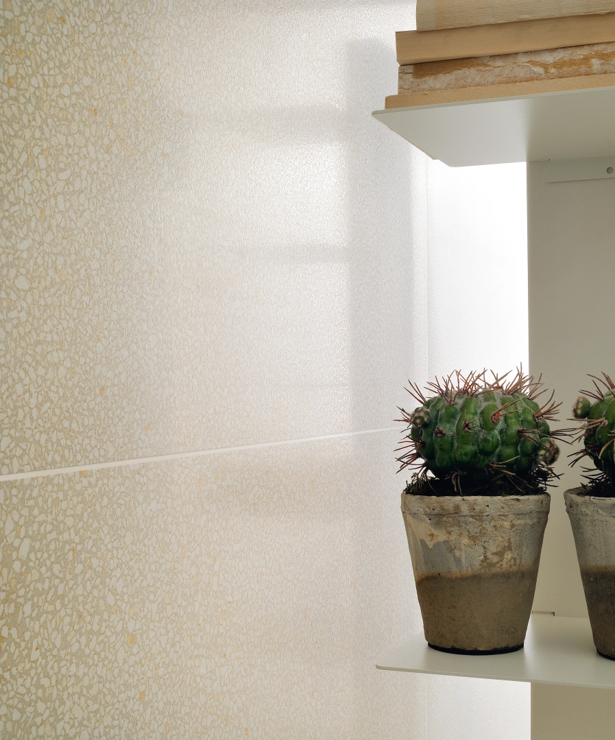 Gres Coem TERRAZZO efekt terrazzo - aranzacja w przestronnym holu