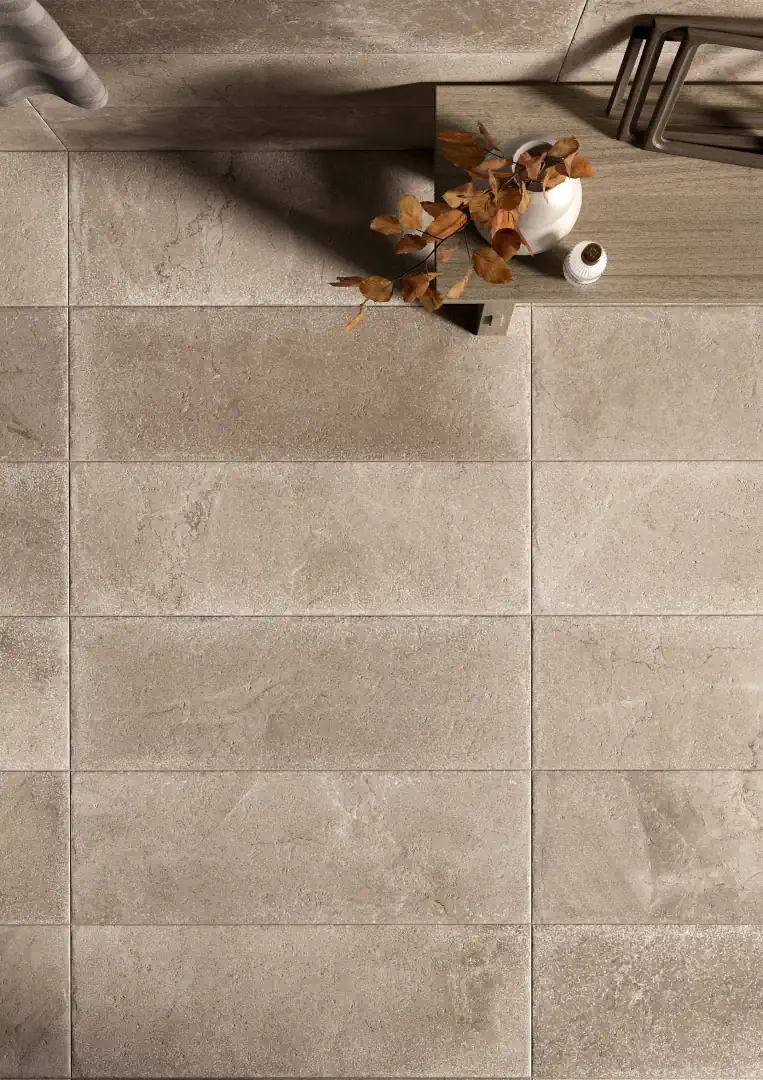 Gres Coem MASSIVE STONE efekt beton, kamień - aranzacja w eleganckiej lazience