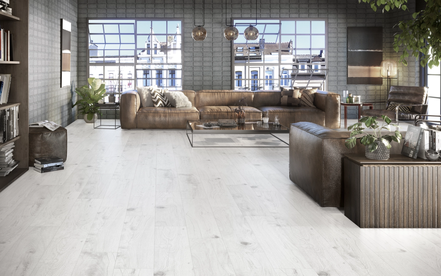 Gres Colorker COLUMBIA efekt drewno - aranzacja w minimalistycznym wnetrzu
