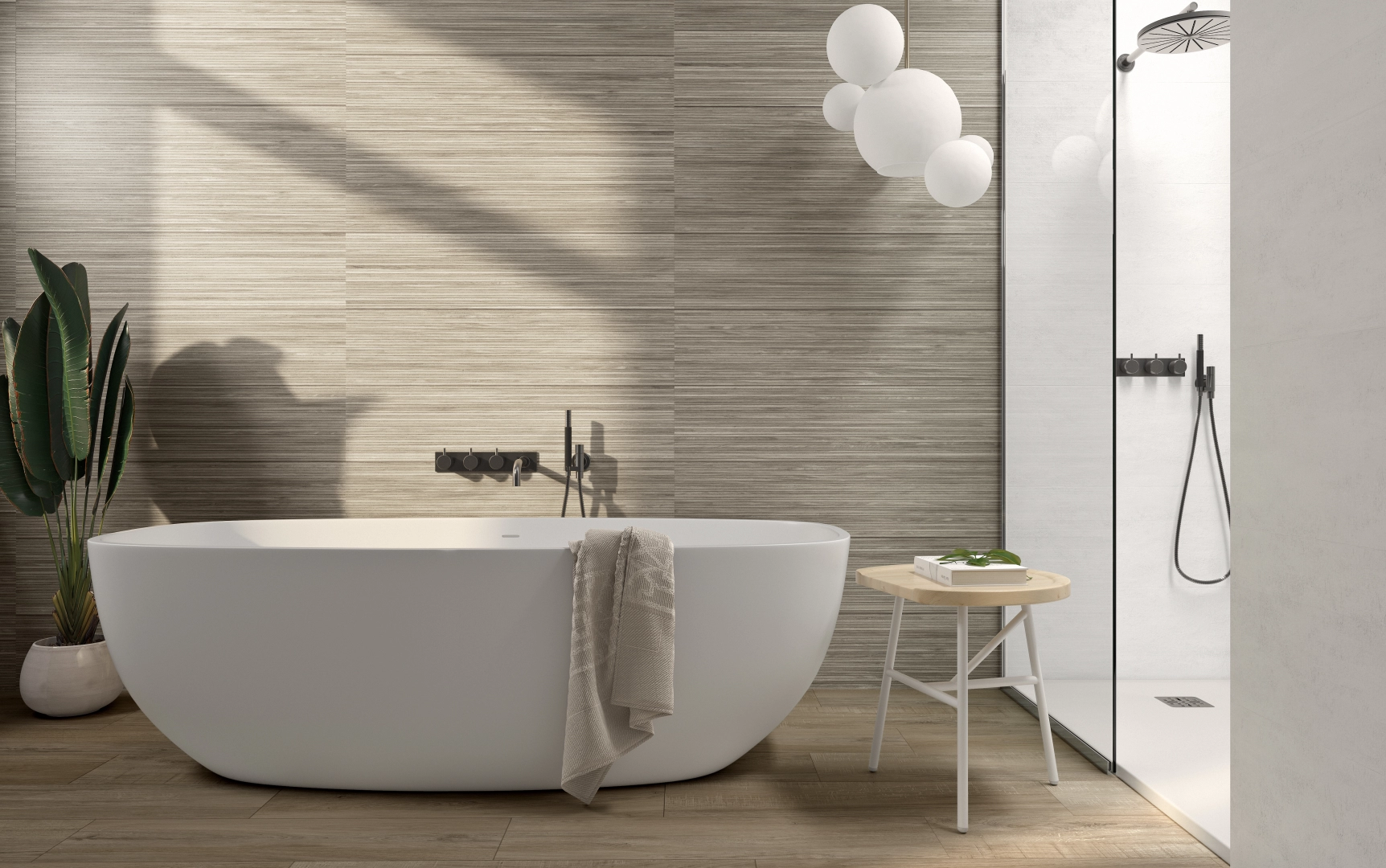 Gres Colorker BLOOM efekt beton - aranzacja w elewacji domu