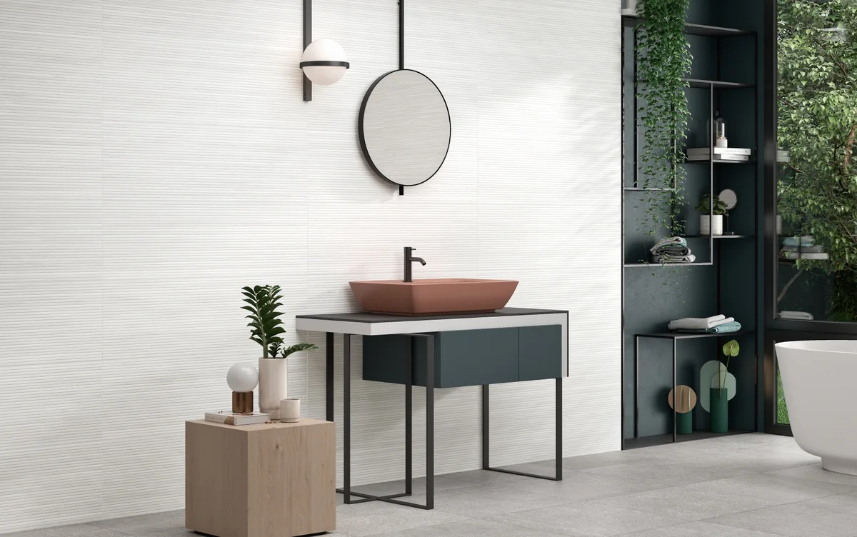 Gres Colorker BOXER efekt beton - aranzacja w elewacji domu