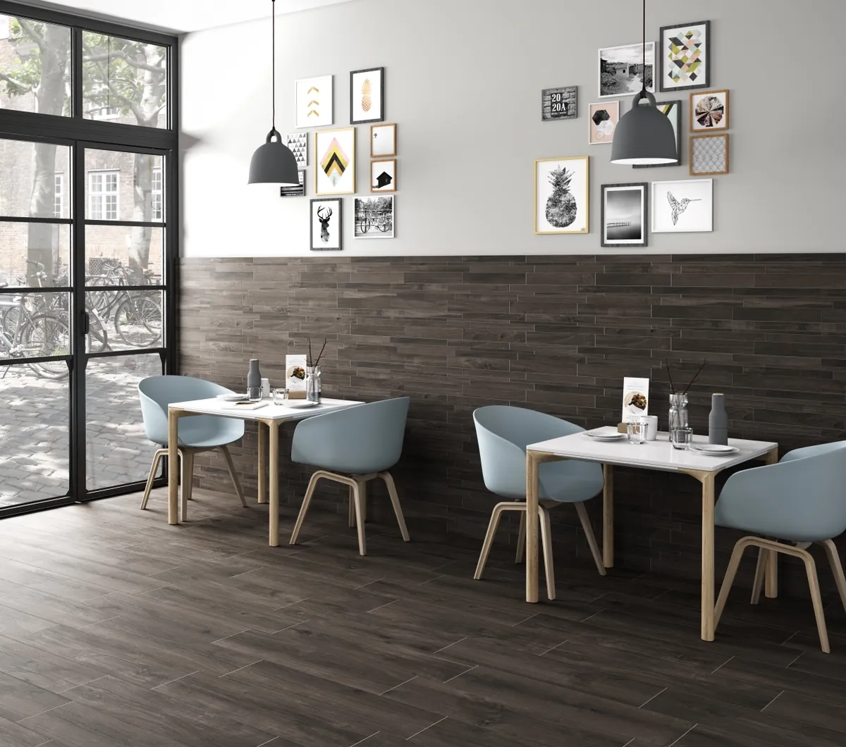 Gres Colorker NORDEN efekt drewno - aranzacja w minimalistycznym wnetrzu