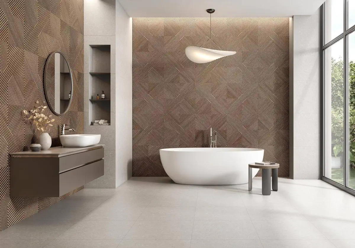 Gres Colorker PACIFIC efekt beton - aranzacja w elewacji domu
