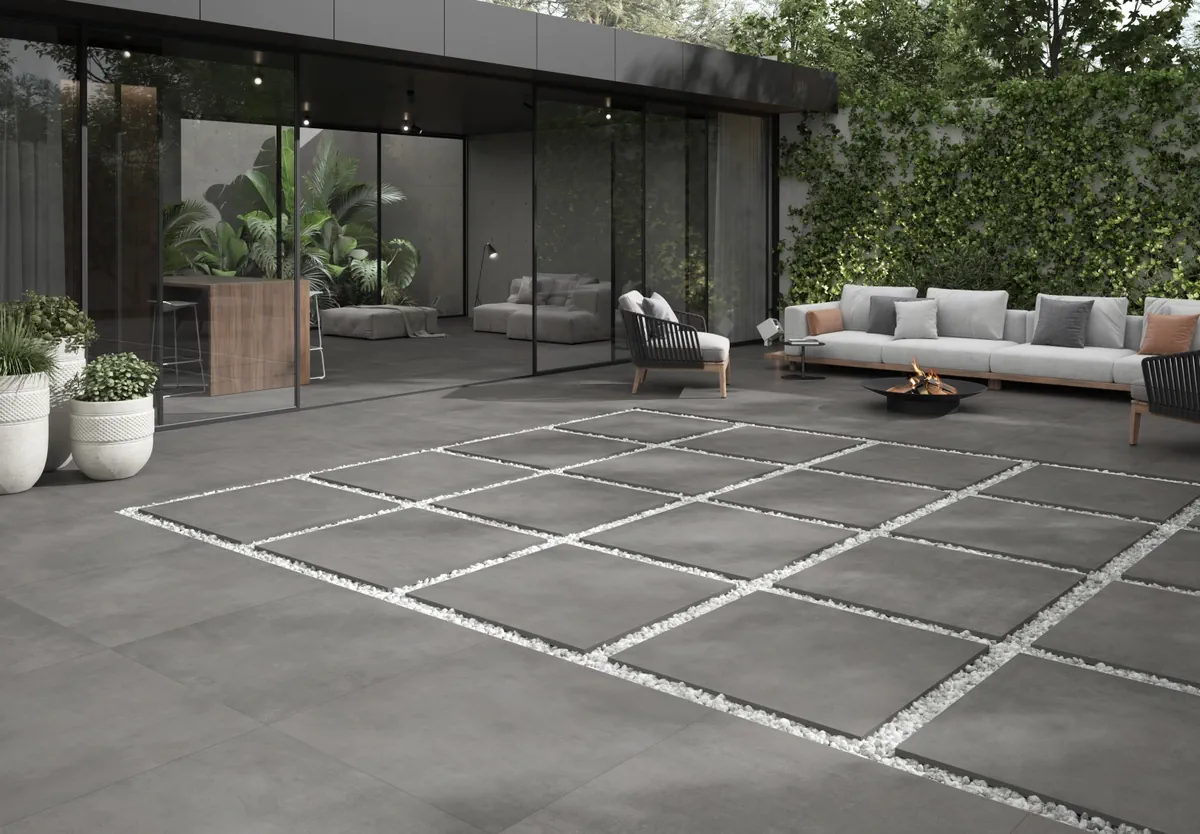 Gres Colorker BOXER efekt beton - aranzacja w eleganckiej lazience