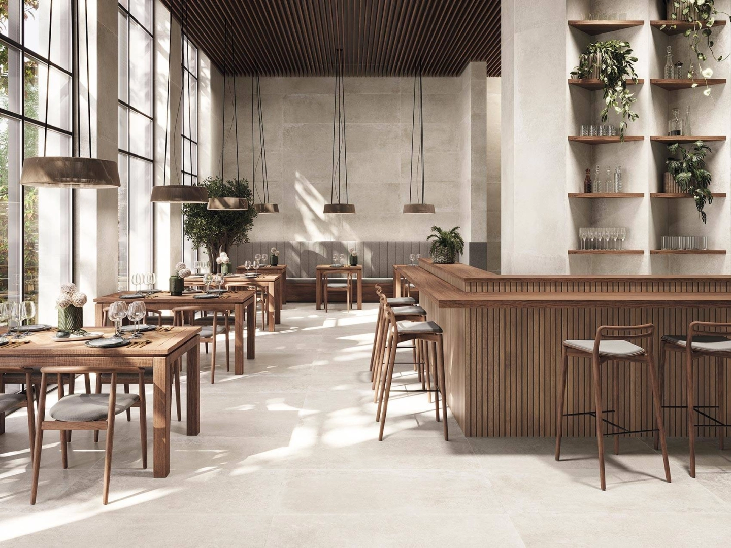 Gres Colorker LEGACY efekt beton - aranzacja w eleganckiej lazience