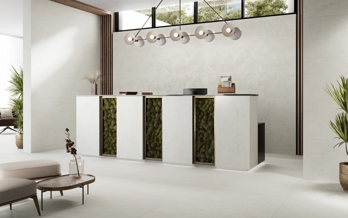 Gres Colorker HUDSON efekt kamień - aranzacja w eleganckiej lazience