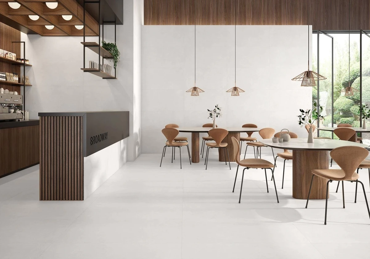 Gres Colorker BROADWAY efekt beton - aranzacja w eleganckiej lazience