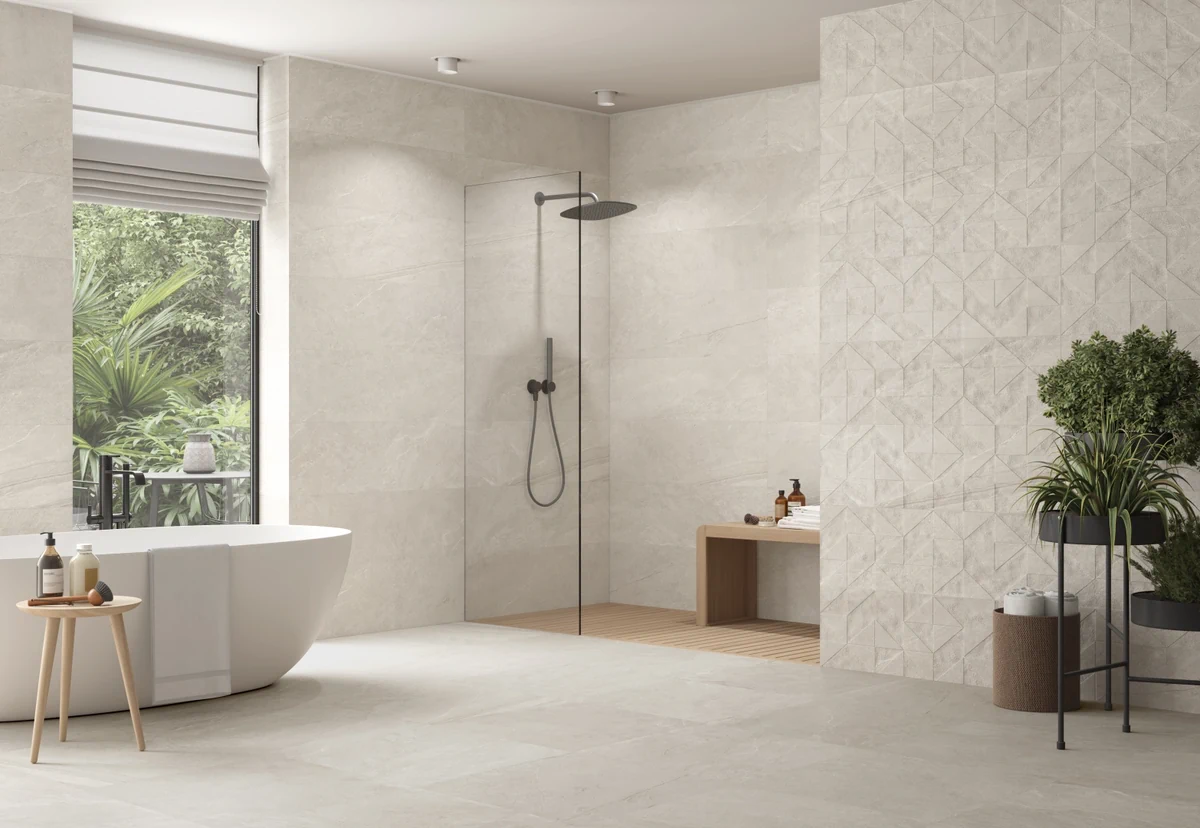 Gres Colorker PREMIERE efekt beton - aranzacja w minimalistycznym wnetrzu