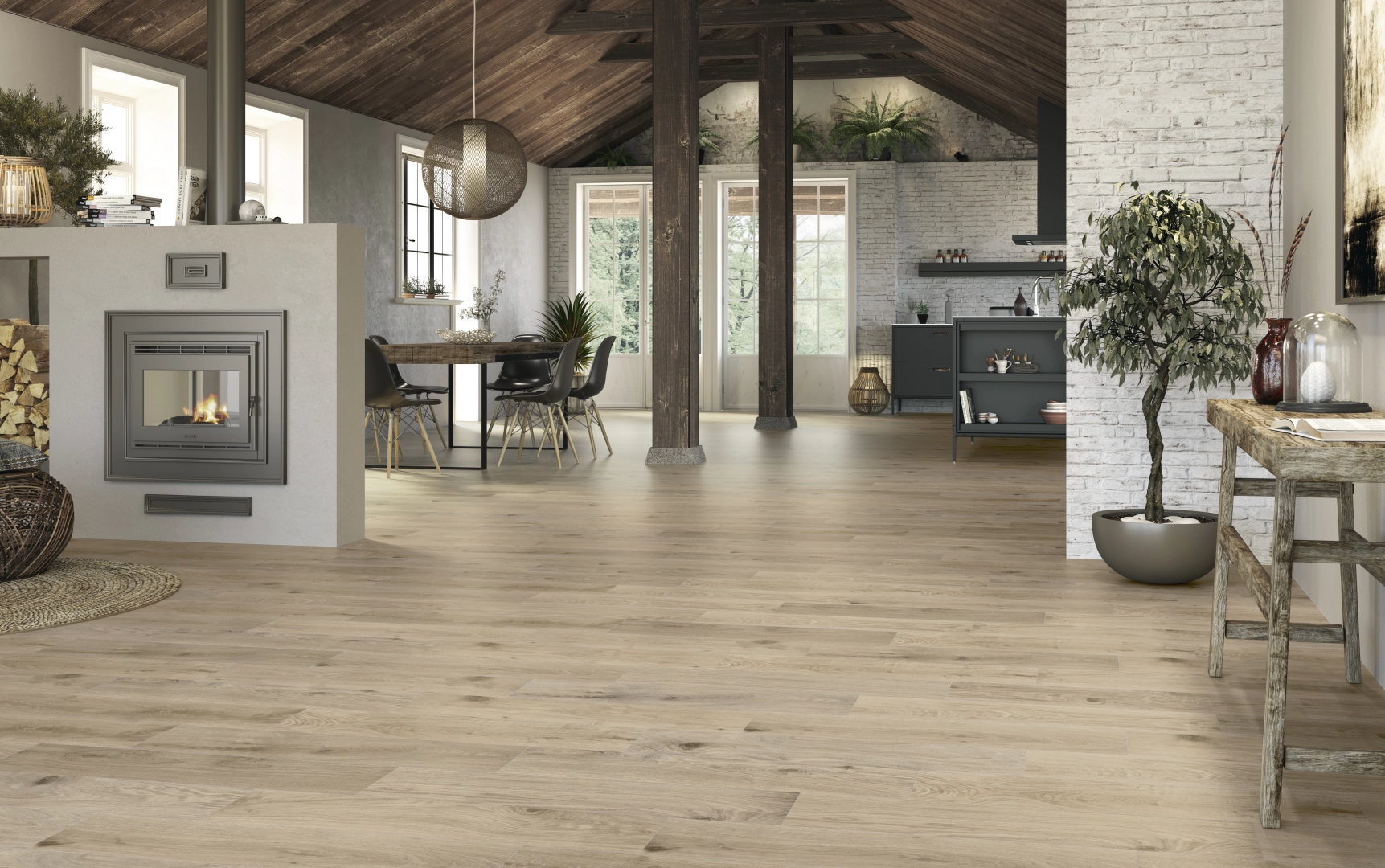 Gres Colorker COLUMBIA efekt drewno - aranzacja w eleganckiej lazience
