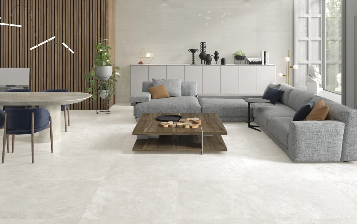 Gres Colorker LIBERTY efekt kamień - aranzacja w eleganckiej lazience