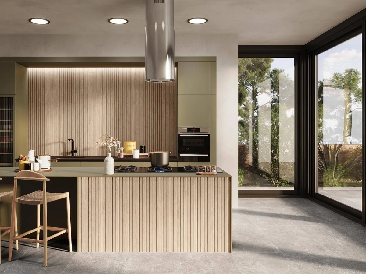 Gres Colorker KAORU efekt drewno - aranzacja w eleganckiej lazience