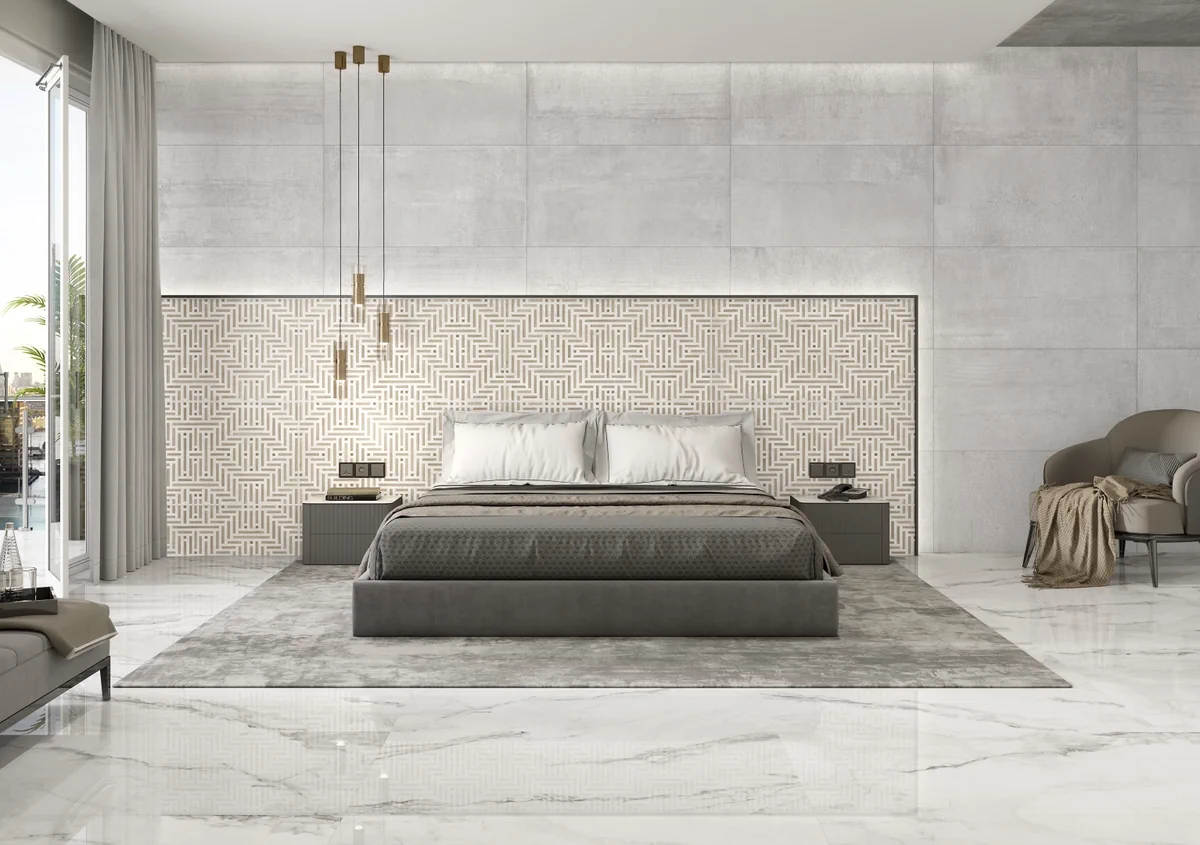 Gres Colorker RAGNAR efekt beton - aranzacja w eleganckiej lazience