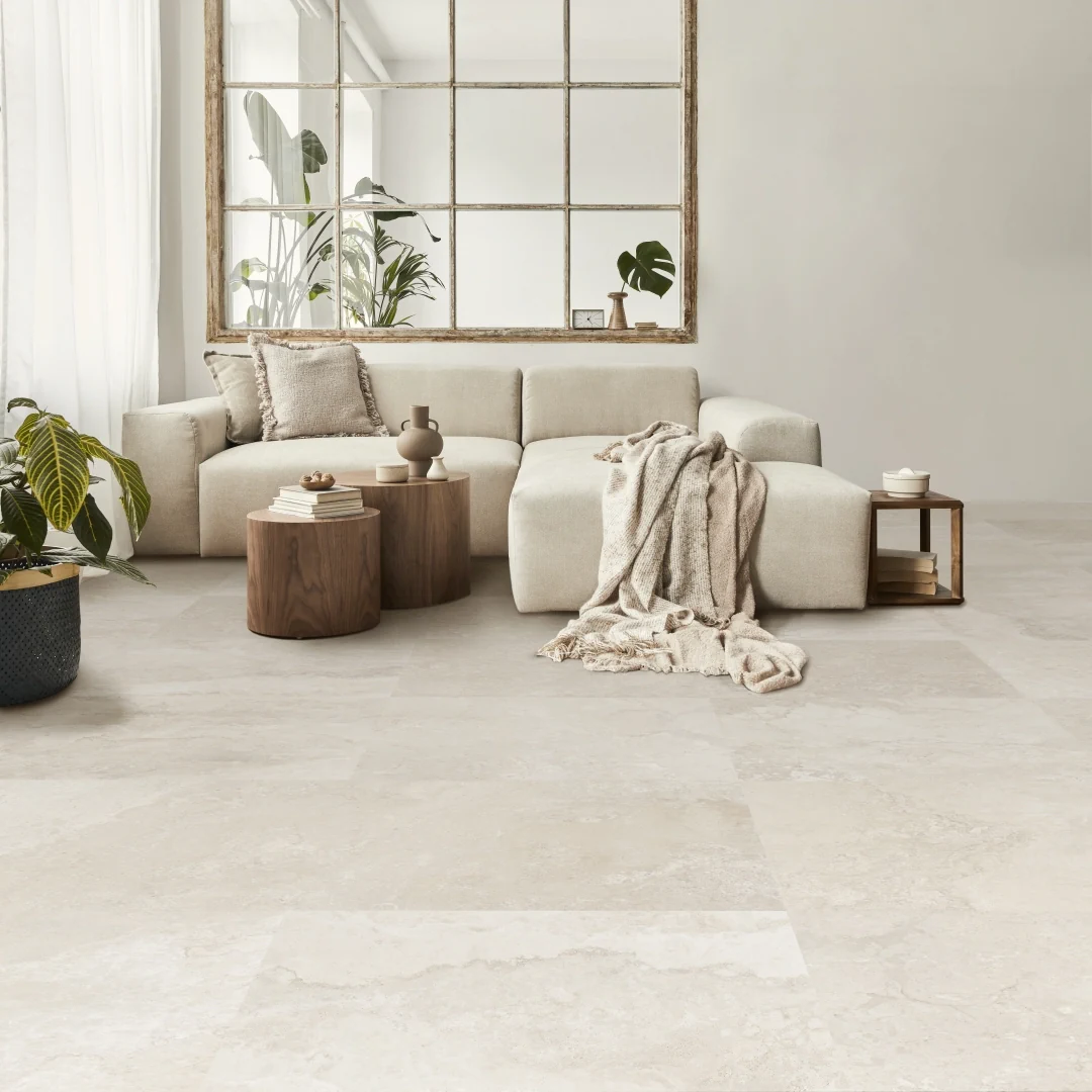 Gres Colorker SOLANGE efekt kamień - aranzacja w eleganckiej lazience