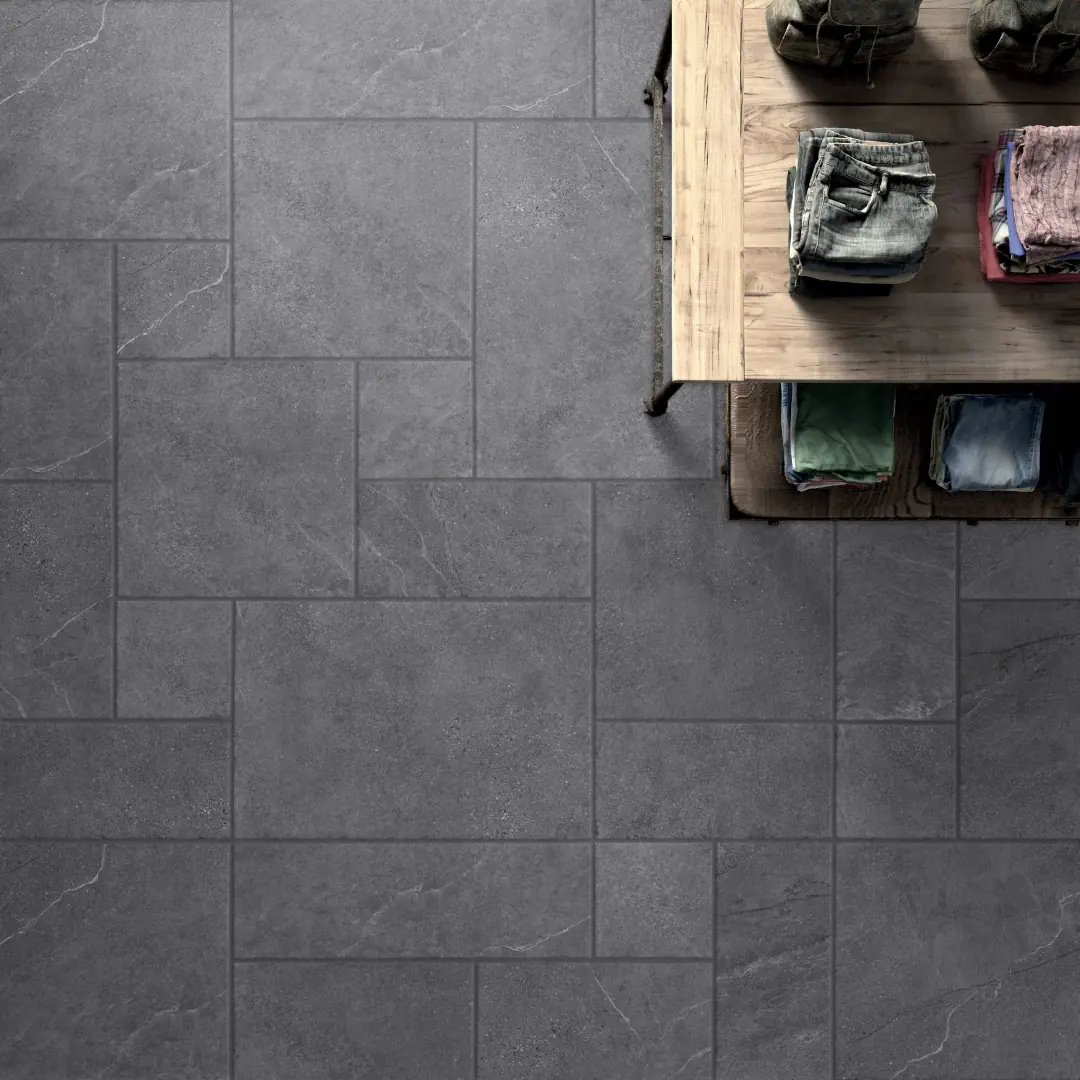 Gres Colorker GIANT efekt kamień - aranzacja w eleganckiej lazience