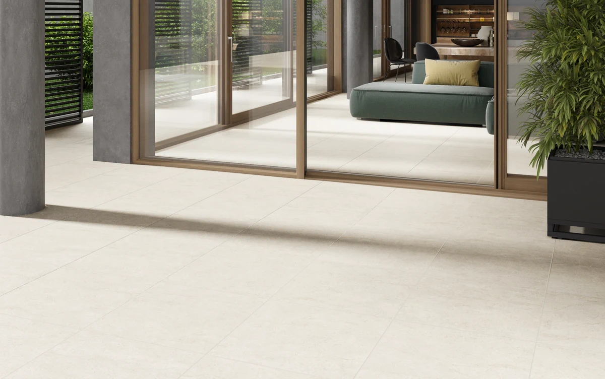 Gres Colorker HUDSON efekt kamień - aranzacja w eleganckiej lazience