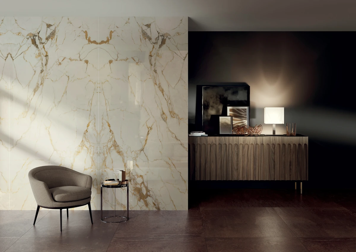 Gres Cotto D'este VANITY efekt marmur - aranzacja w elewacji domu
