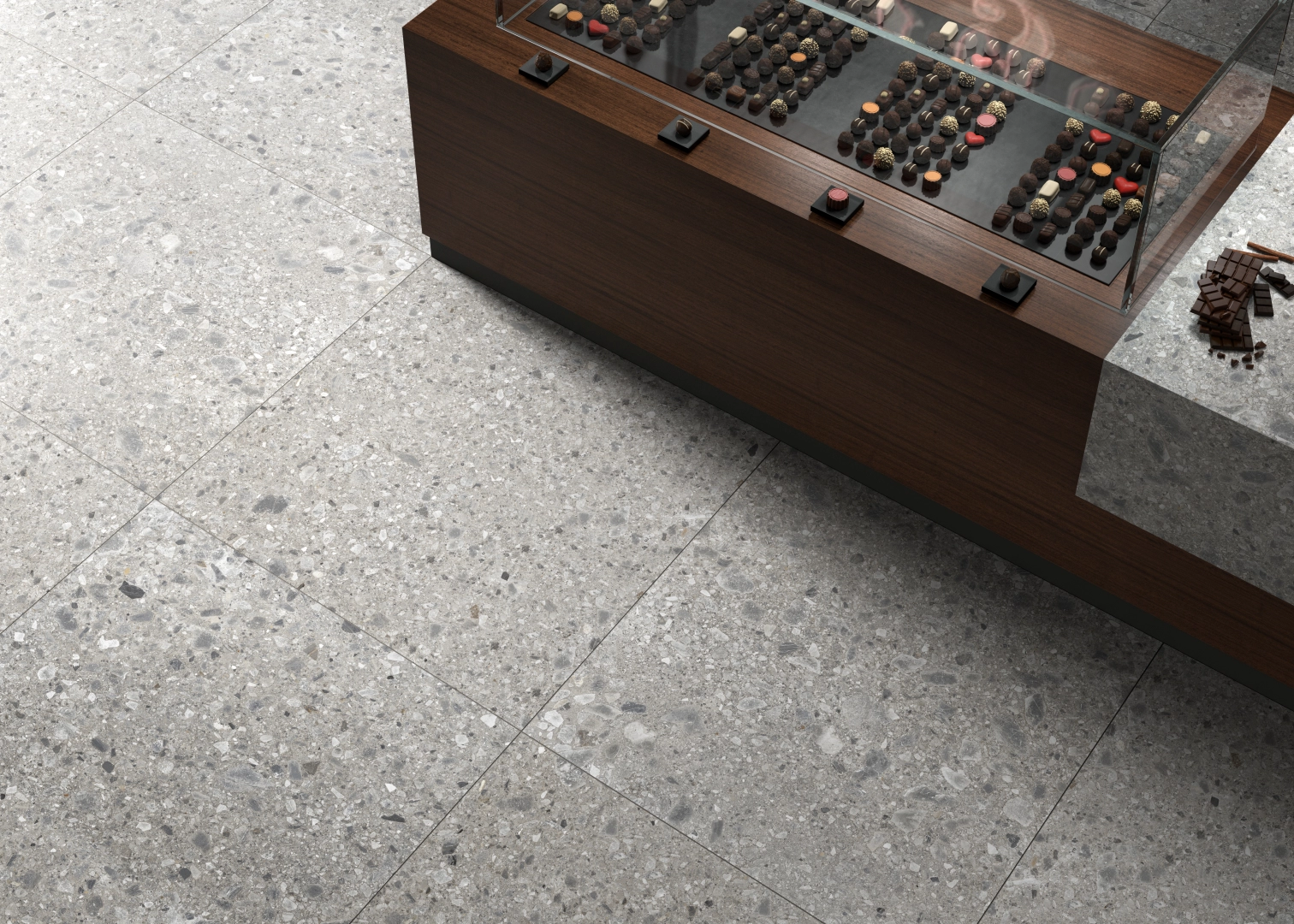 Gres Cotto D'este PIETRA D'ISEO efekt terrazzo - aranzacja w elewacji domu