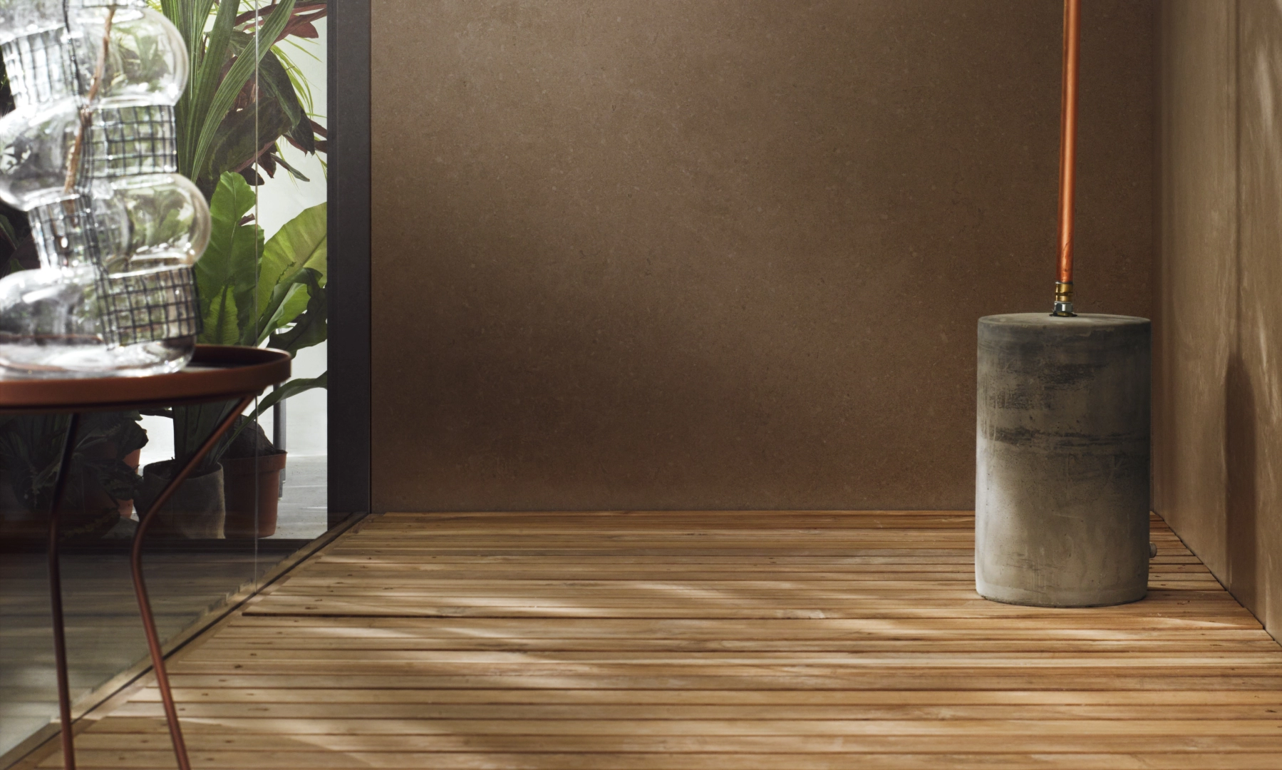 Gres Cotto D'este CLUNY efekt beton - aranzacja w eleganckiej lazience
