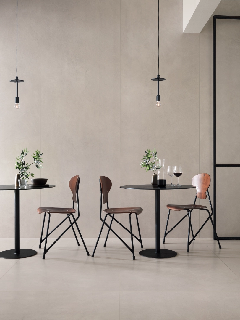 Gres Cotto D'este CEMENT PROJECT efekt beton - aranzacja w eleganckiej lazience
