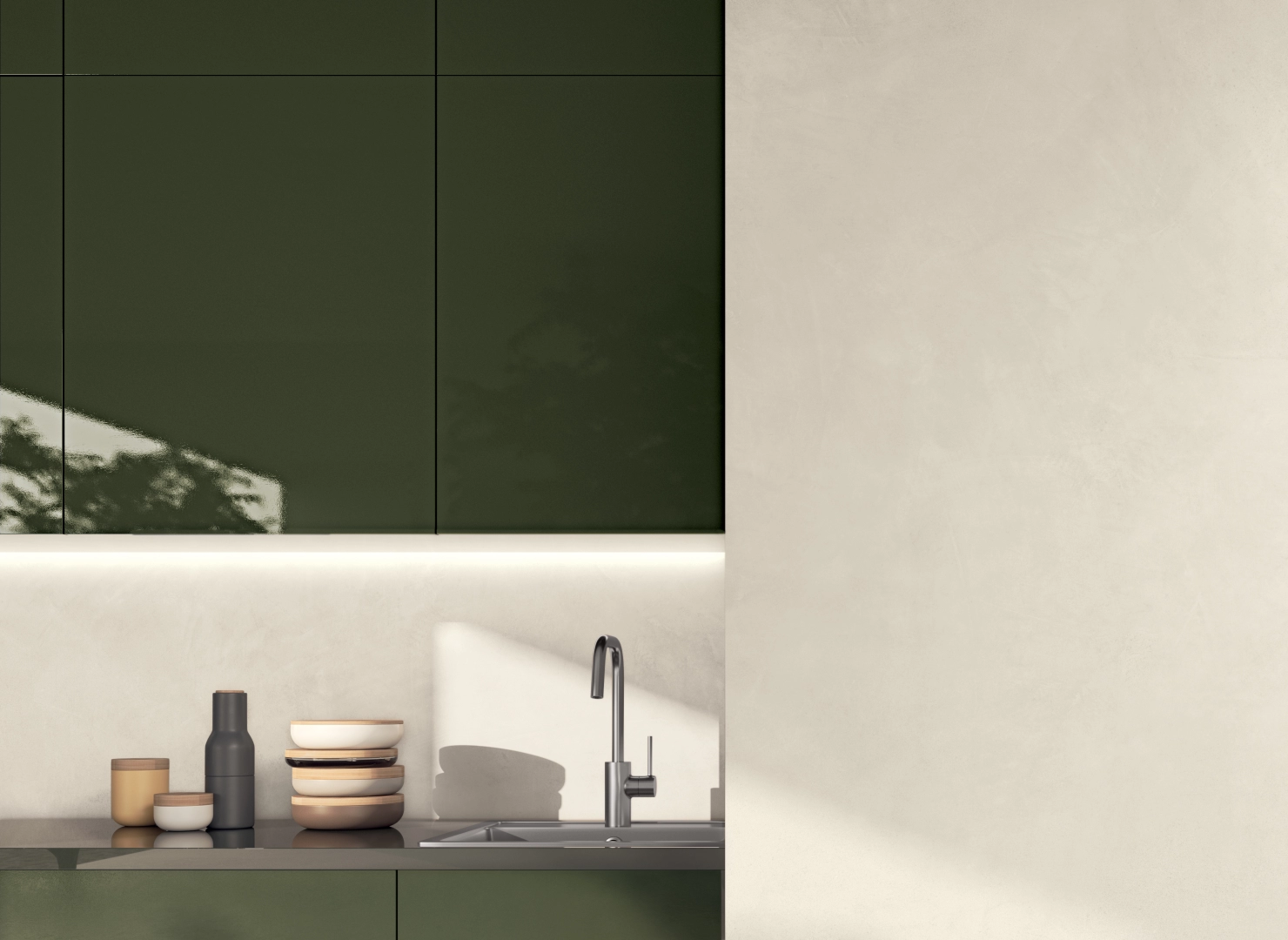 Gres Cotto D'este CEMENT PROJECT efekt beton - aranzacja w eleganckiej lazience