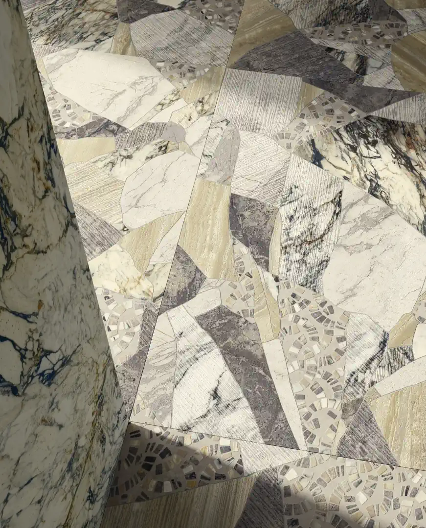 Gres Delconca MARBLE EDITION efekt kamień, marmur - aranzacja w eleganckiej lazience