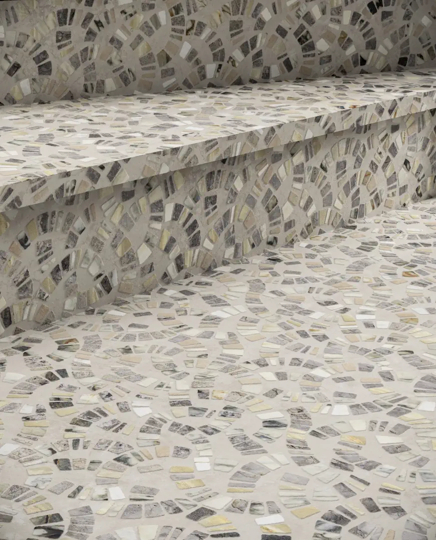 Gres Delconca MARBLE EDITION efekt kamień, marmur - aranzacja w elewacji domu