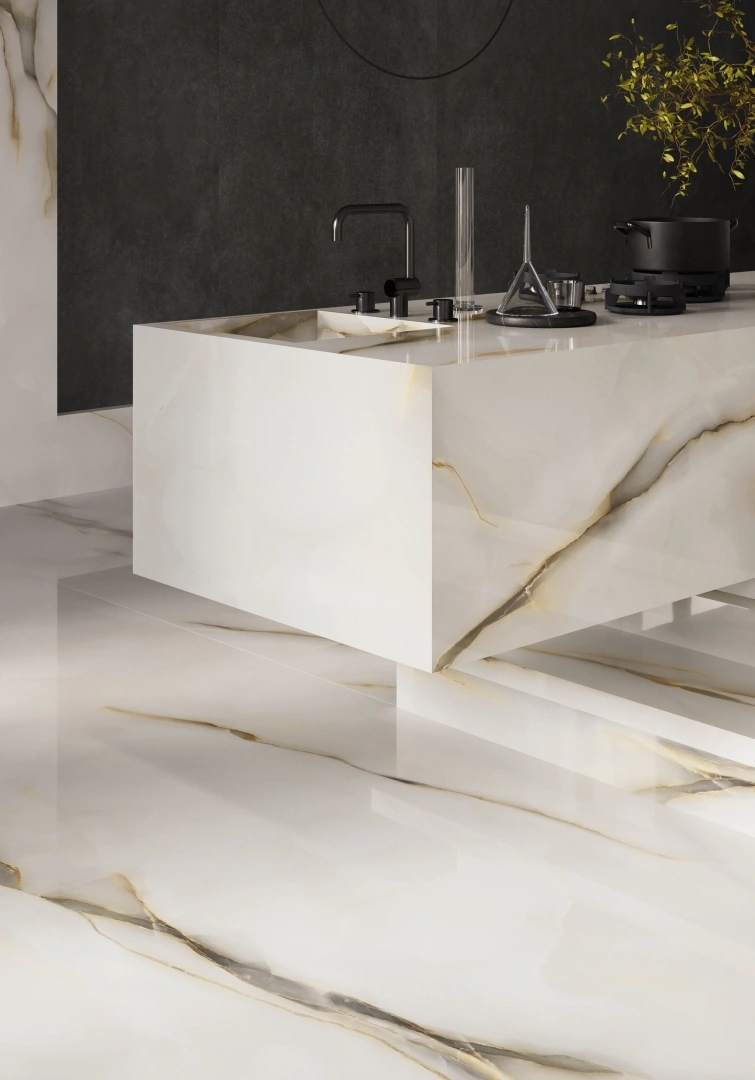 Gres Emil TELE DI MARMO PURE ONYX efekt marmur - aranzacja w eleganckiej lazience