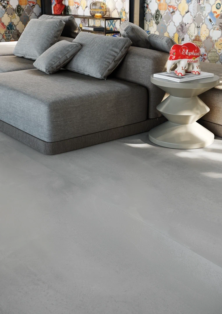 Gres Ergon PIGMENTO efekt beton - aranzacja w eleganckiej lazience